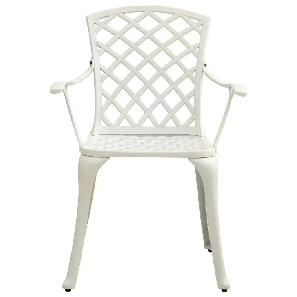 Garden Chairs 4 pcs Cast Aluminium White 315575