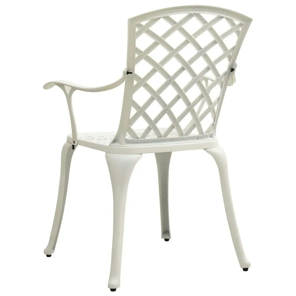 Garden Chairs 4 pcs Cast Aluminium White 315575