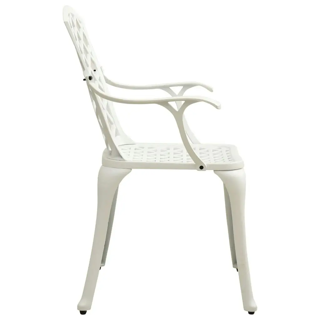 Garden Chairs 4 pcs Cast Aluminium White 315575