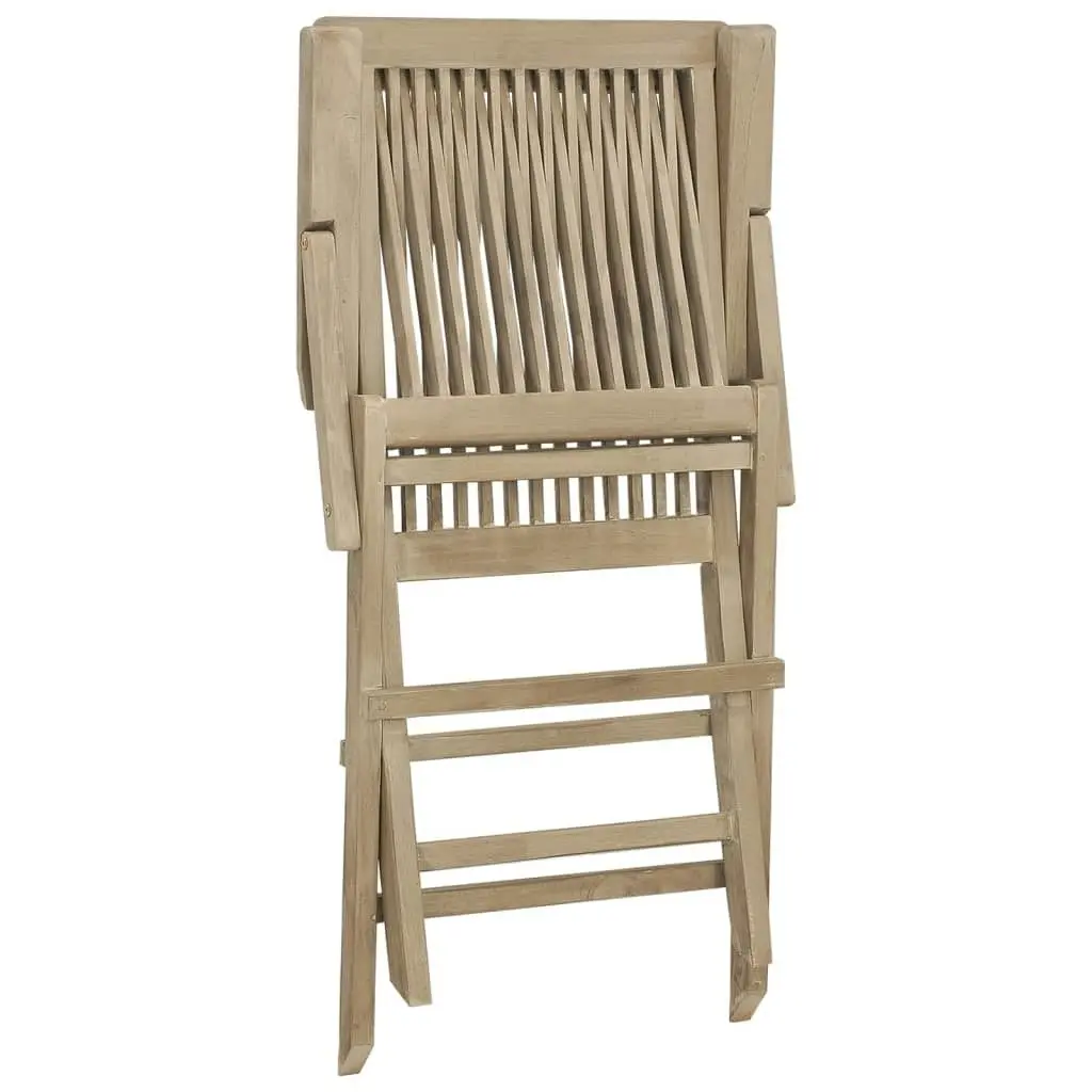 Folding Garden Chairs 2 pcs Grey 56x61x89 cm Solid Wood Teak 362764