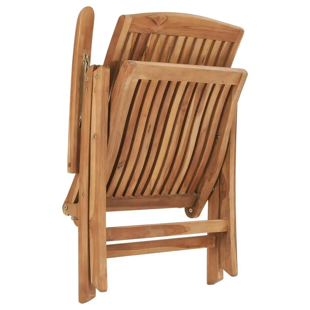 Garden Chairs 2 pcs with Cream Cushions Solid Teak Wood 3062318