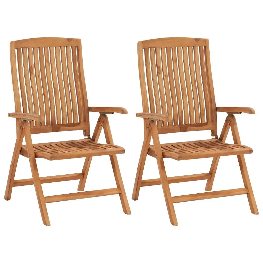 Garden Chairs 2 pcs with Cream Cushions Solid Teak Wood 3062318