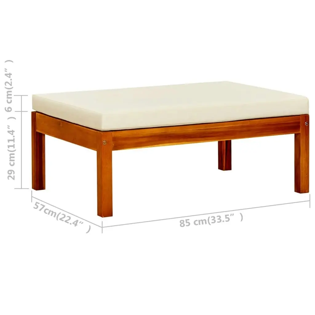 Garden Bench with Table & Footrests Solid Acacia Wood 3058008