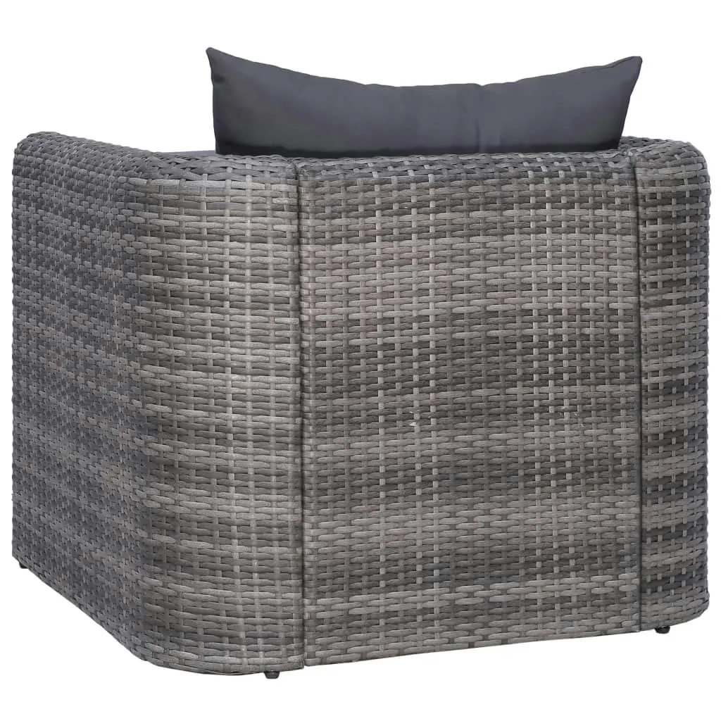 Garden Chair with Cushion and Pillow Poly Rattan Grey 44161