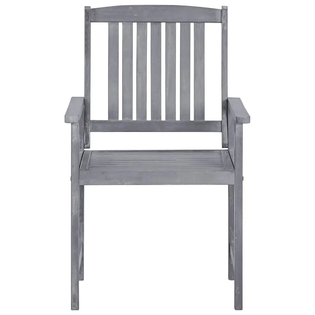 Garden Chairs 4 pcs Solid Acacia Wood Grey 311875