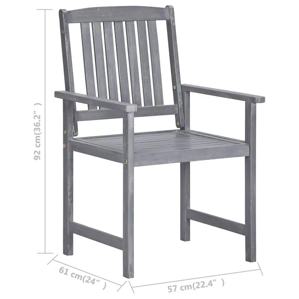 Garden Chairs 4 pcs Solid Acacia Wood Grey 311875