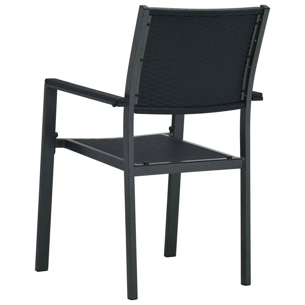 Garden Chairs 4 pcs Black Plastic Rattan Look 47890