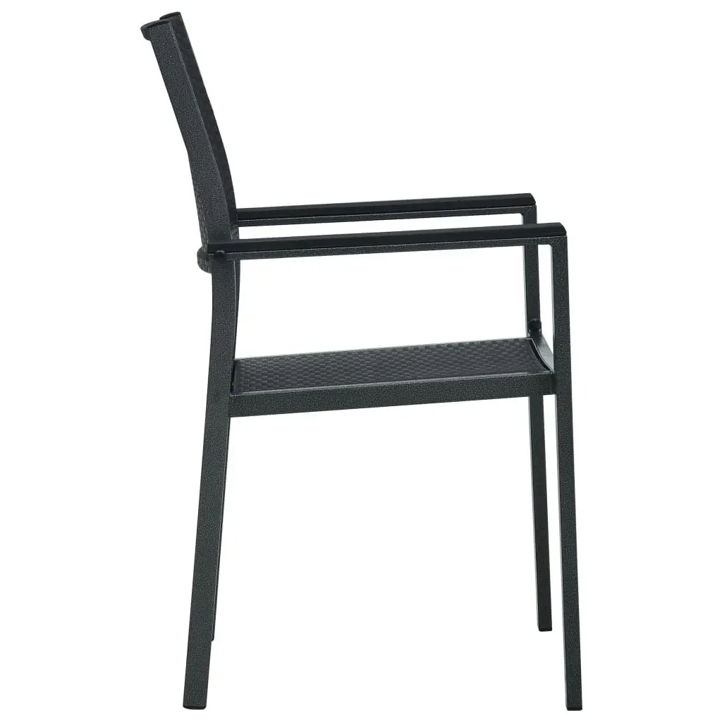 Garden Chairs 4 pcs Black Plastic Rattan Look 47890