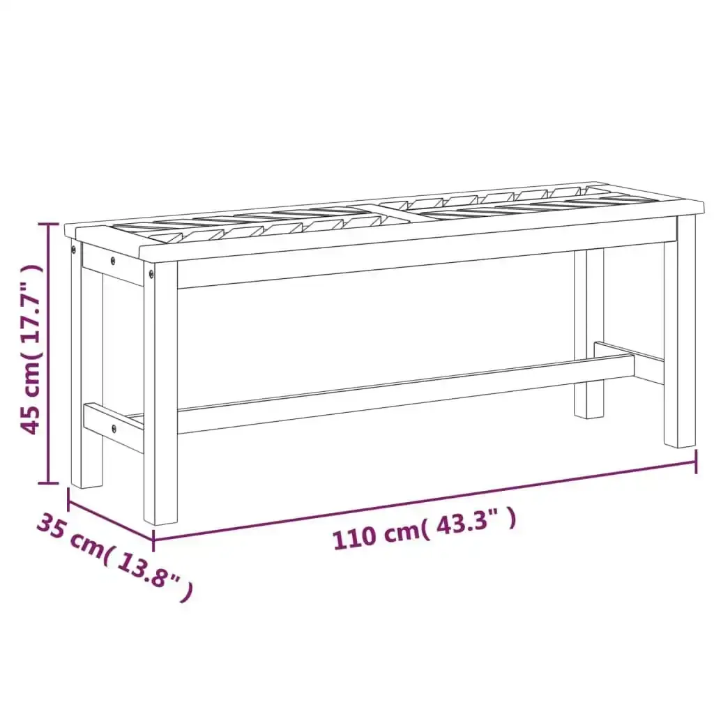 Garden Bench 110 cm Solid Wood Acacia 362237