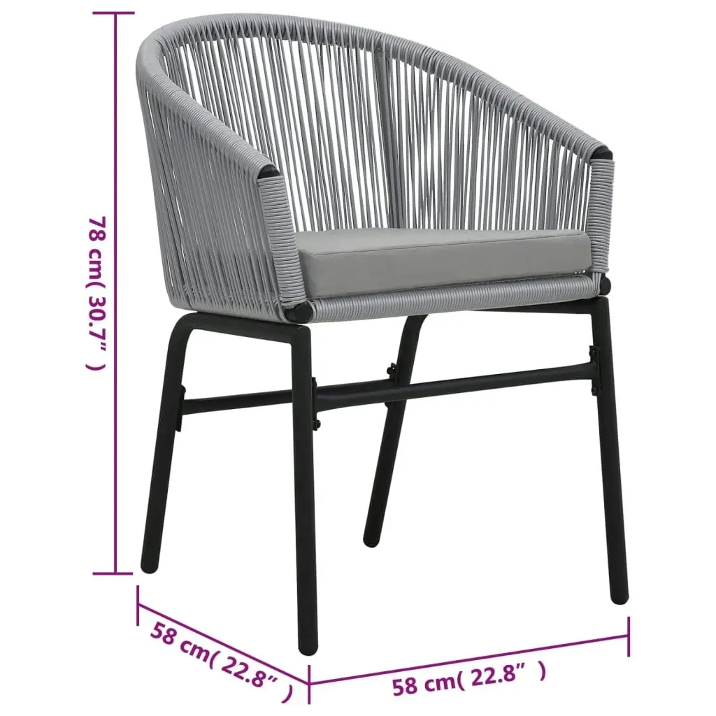 Garden Chairs 2 pcs Anthracite PE Rattan 48137