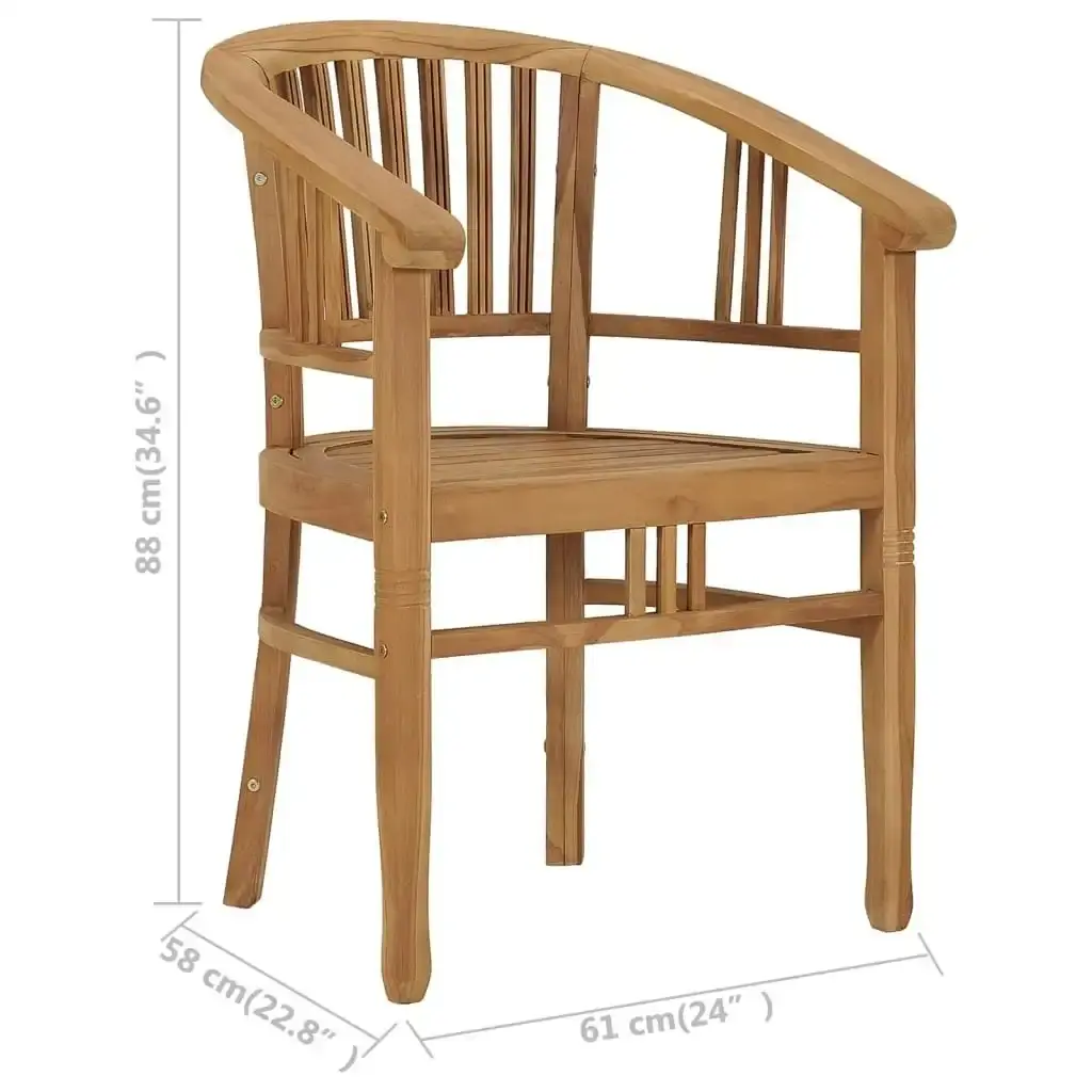 Garden Chairs 2 pcs Solid Teak Wood 49429