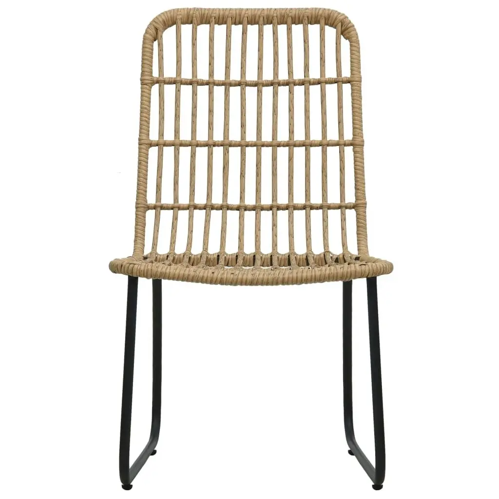 Garden Chairs 2 pcs Poly Rattan Oak 48582