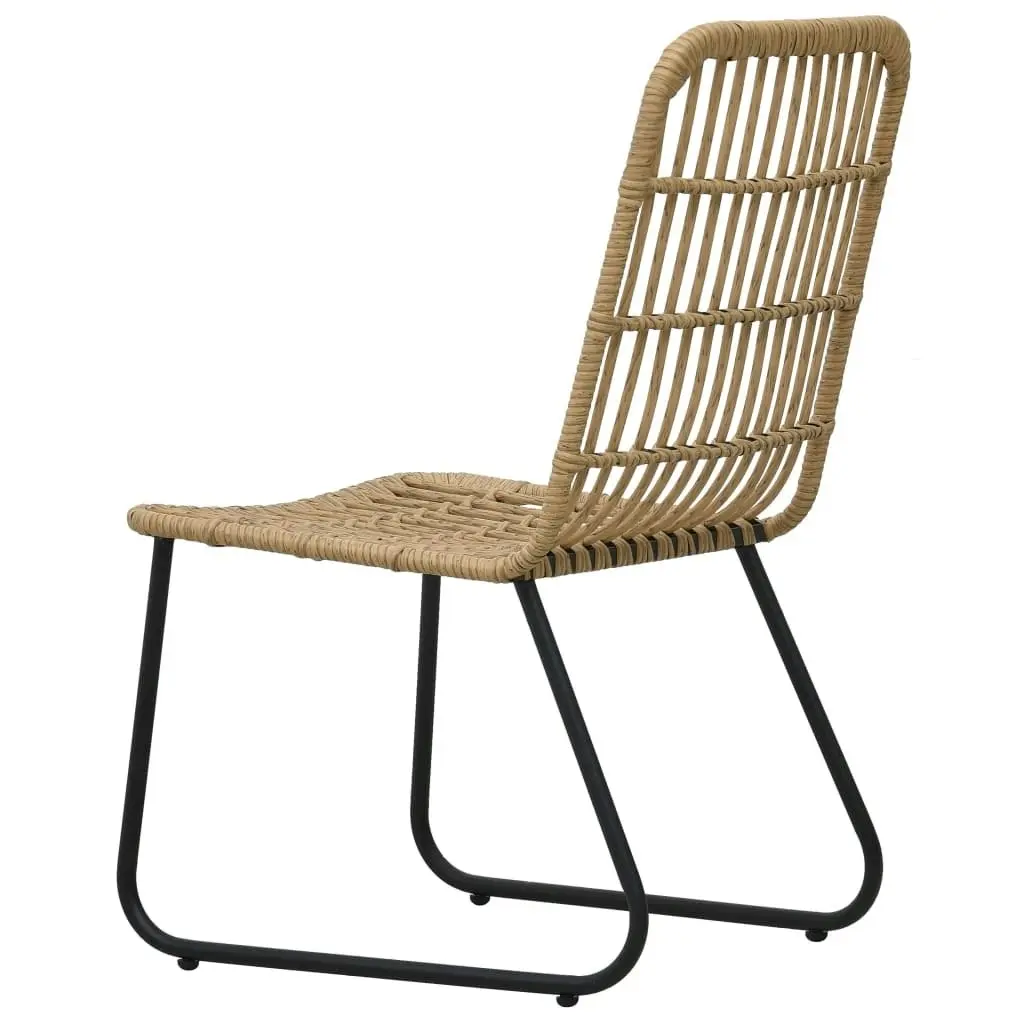 Garden Chairs 2 pcs Poly Rattan Oak 48582