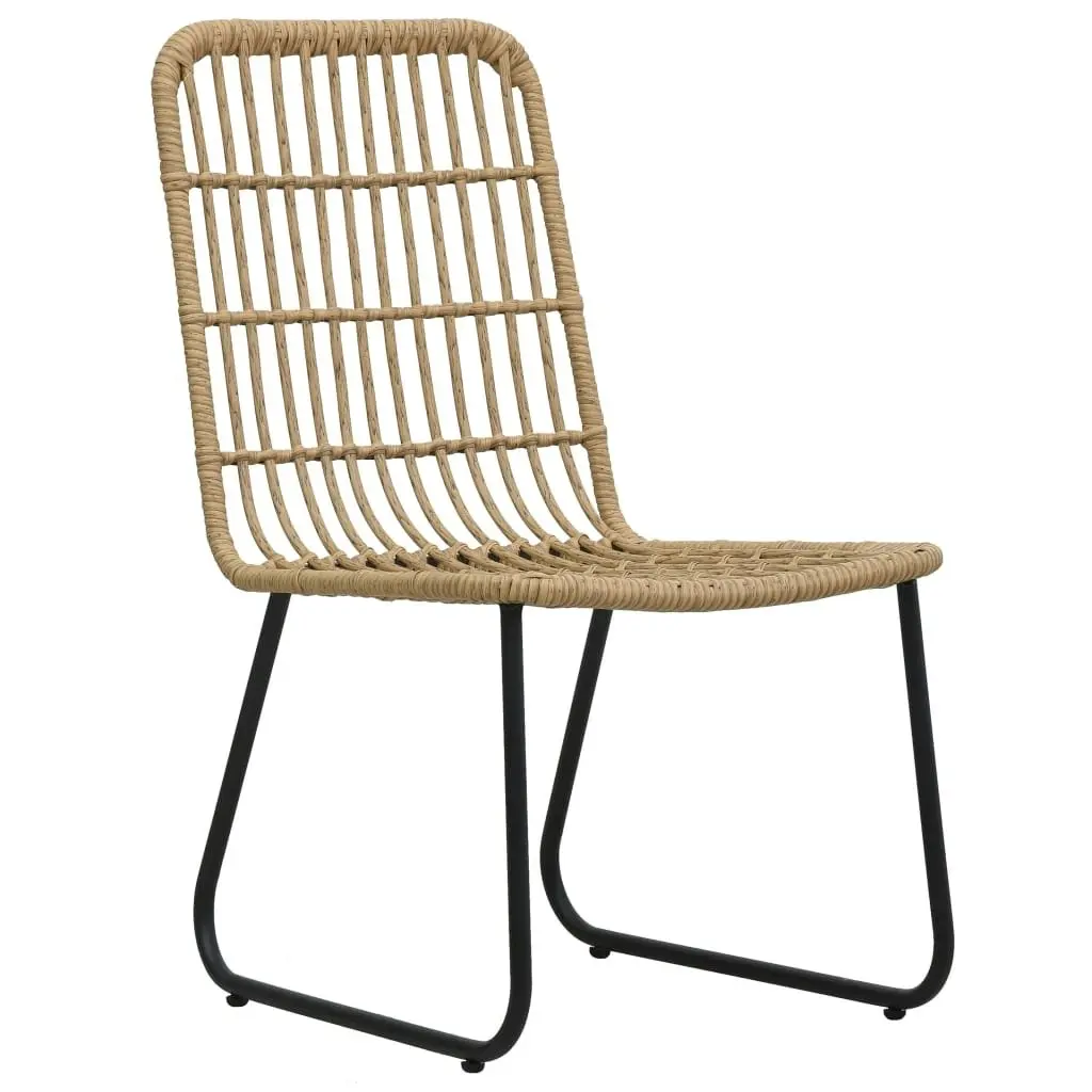 Garden Chairs 2 pcs Poly Rattan Oak 48582