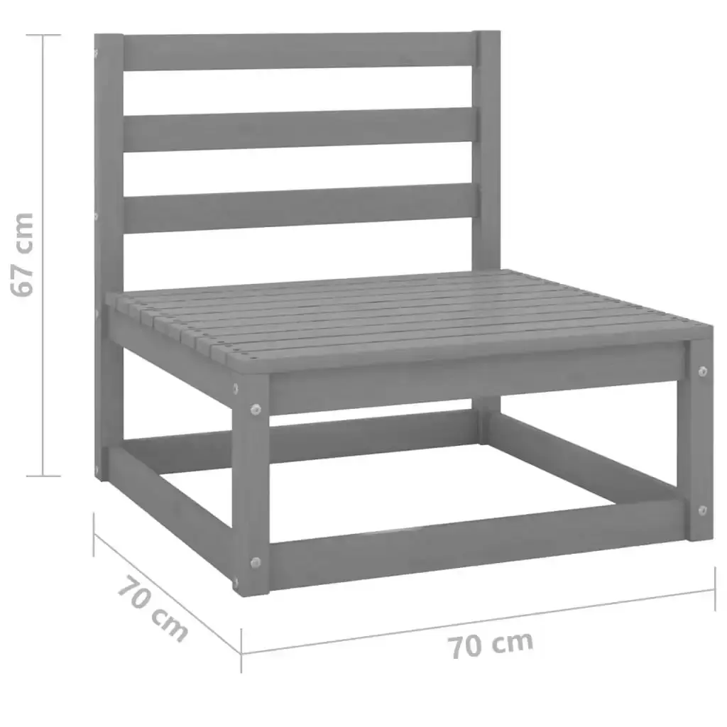 Garden 2-Seater Sofa Grey Solid Wood Pine 3075231