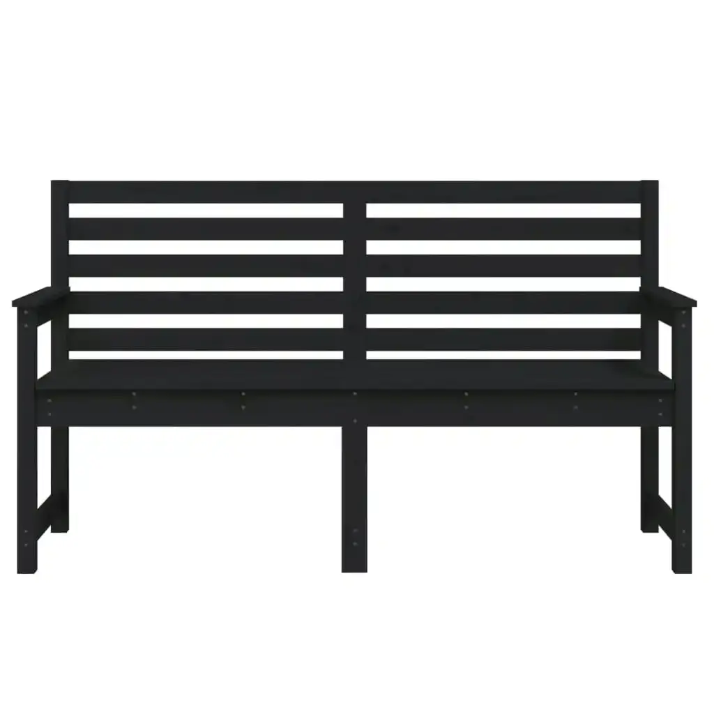 Garden Bench Black 159.5x48x91.5 cm Solid Wood Pine 824071