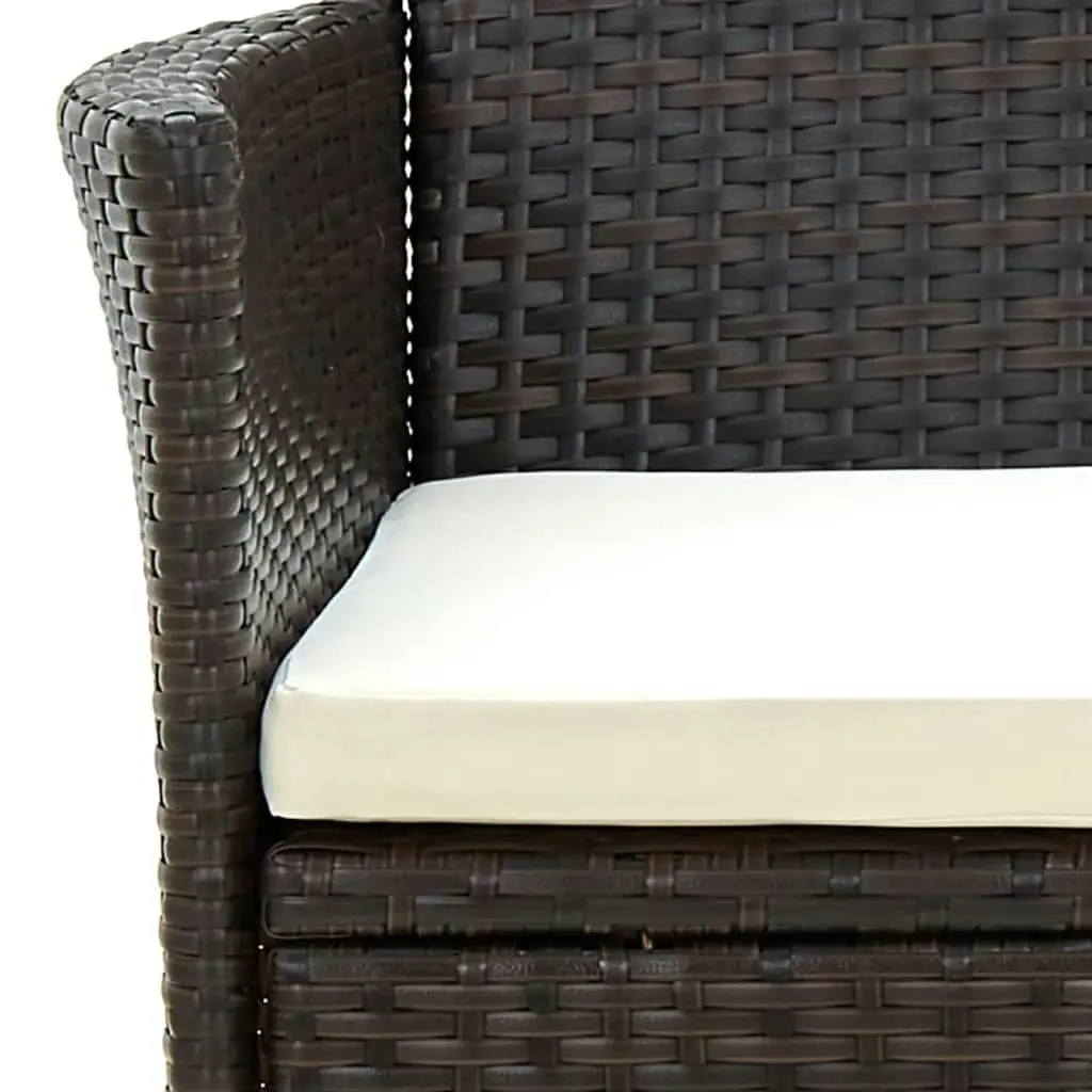 Garden Chairs with Cushions 2 pcs Poly Rattan Brown 316679