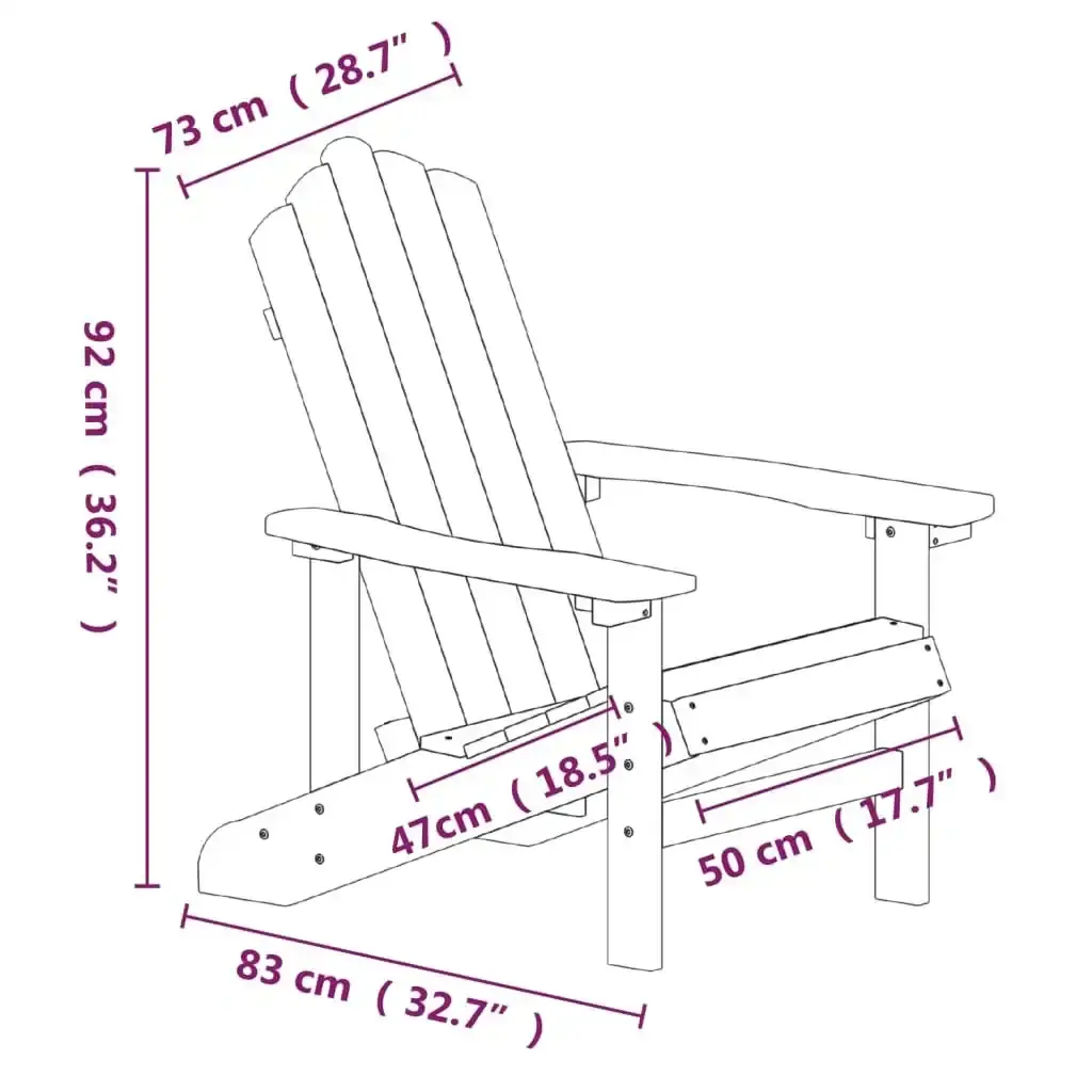 Garden Adirondack Chair HDPE Aqua Blue 318640