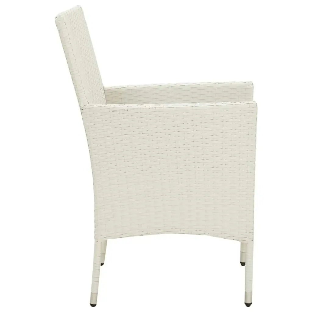 Garden Chairs with Cushions 4 pcs Poly Rattan White 316691