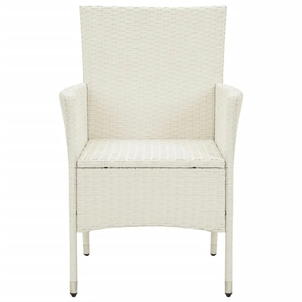 Garden Chairs with Cushions 4 pcs Poly Rattan White 316691