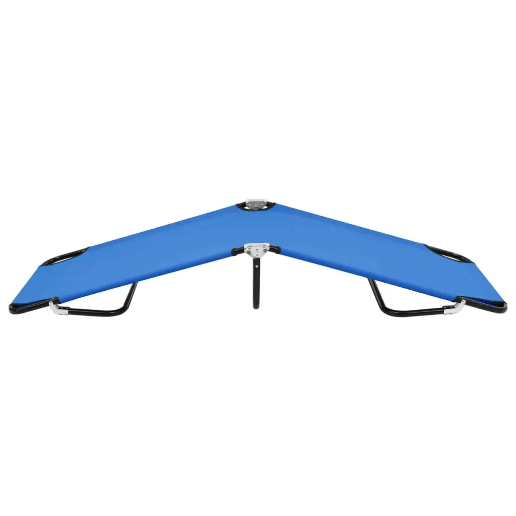 Folding Sun Lounger Blue Steel 47754