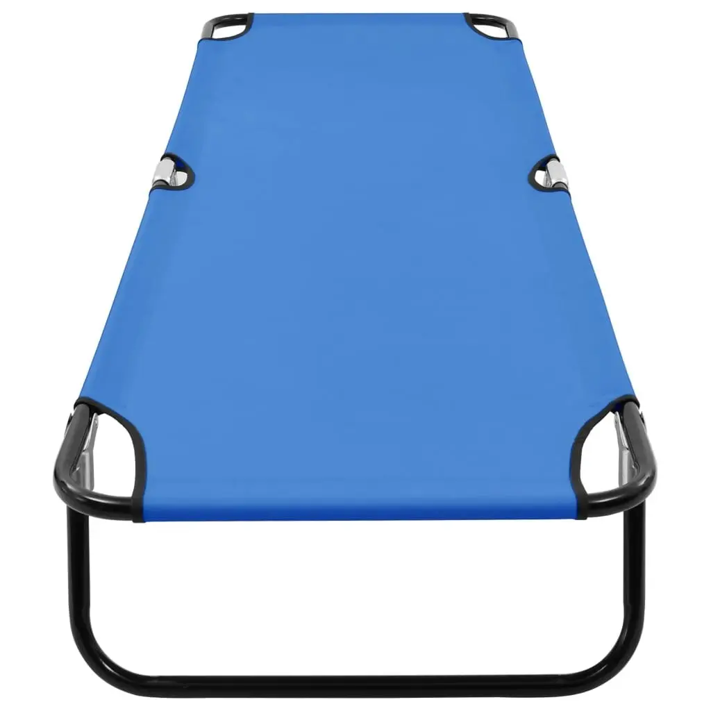 Folding Sun Lounger Blue Steel 47754