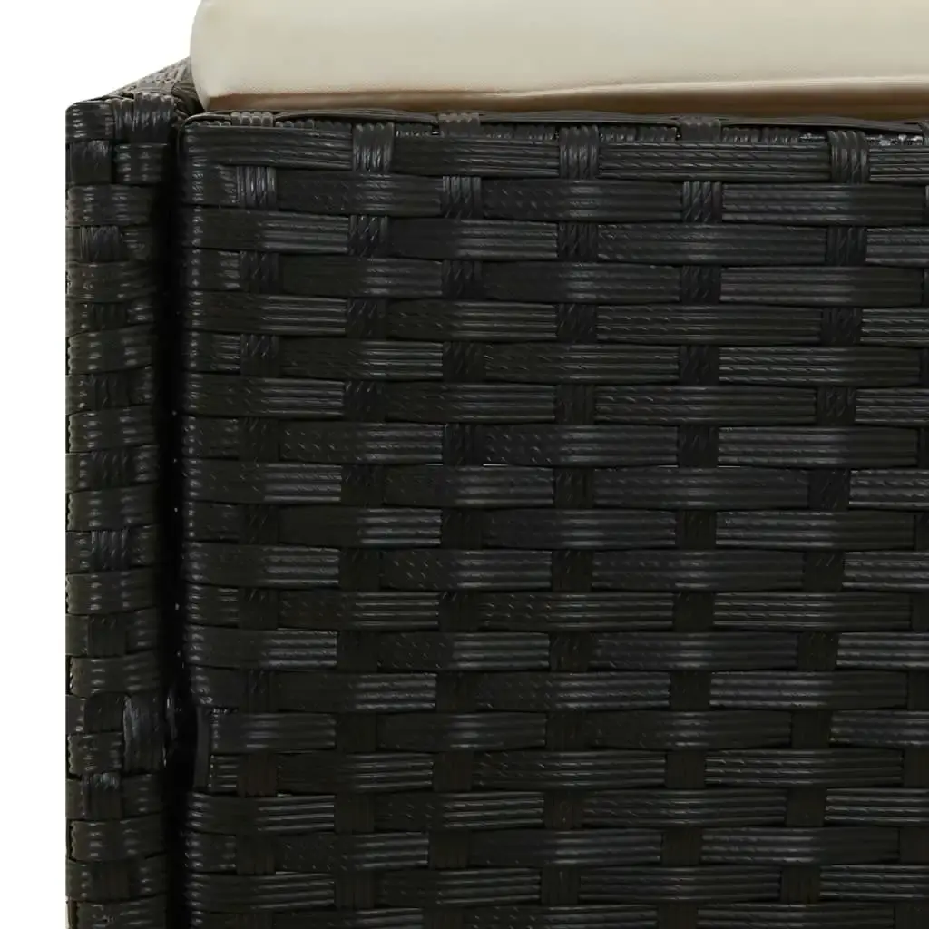 Garden Bed Black 110x200 cm Poly Rattan 42667