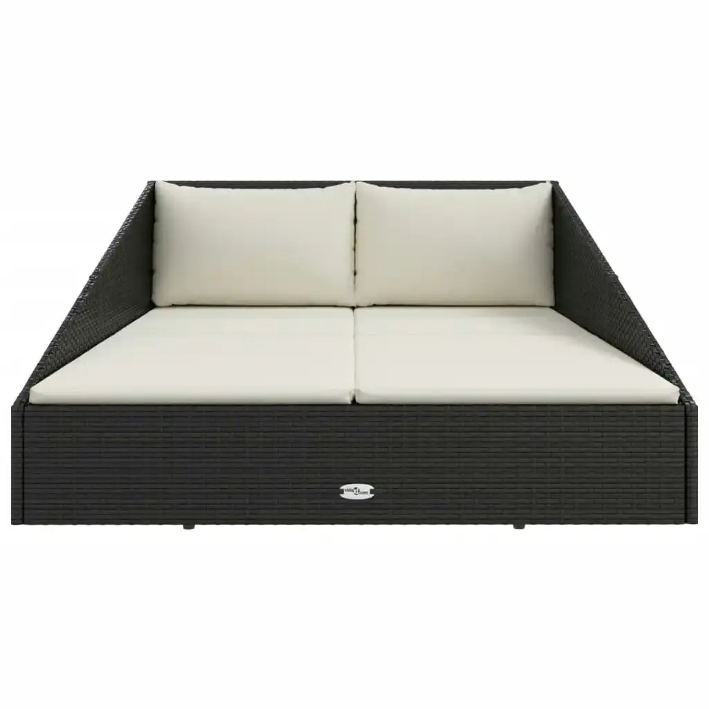 Garden Bed Black 110x200 cm Poly Rattan 42667