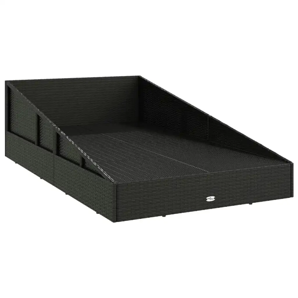 Garden Bed Black 110x200 cm Poly Rattan 42667