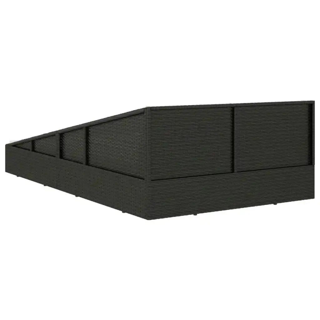 Garden Bed Black 110x200 cm Poly Rattan 42667