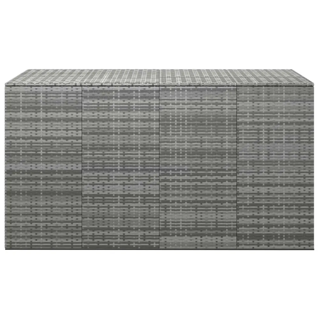 Garden Cushion Box PE Rattan 194x100x103 cm Grey 317234