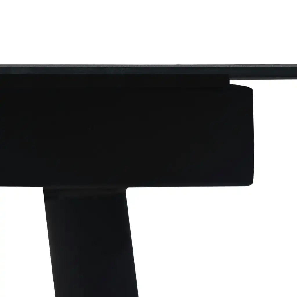 Garden Dining Table Black 190x90x74 cm Steel and Glass 312159