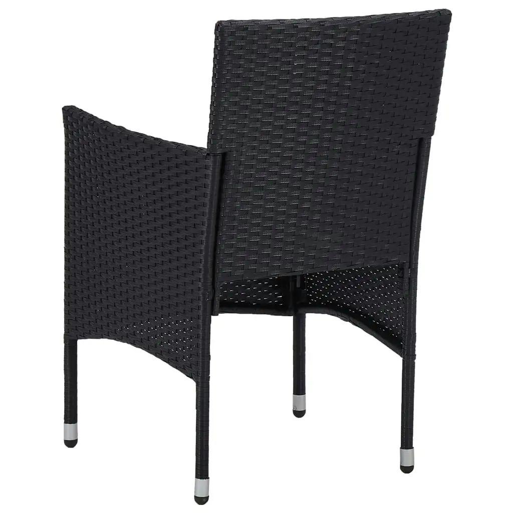 Garden Dining Chairs 2pcs Poly Rattan Black 46179