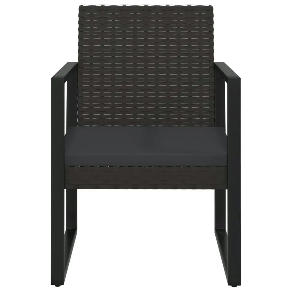 Garden Armchair with Cushion Black Poly Rattan 362324