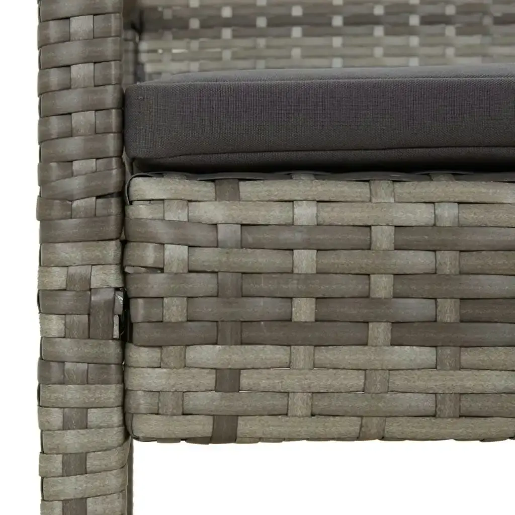 Garden Bench with Cushion Grey 105 cm Poly Rattan 362167