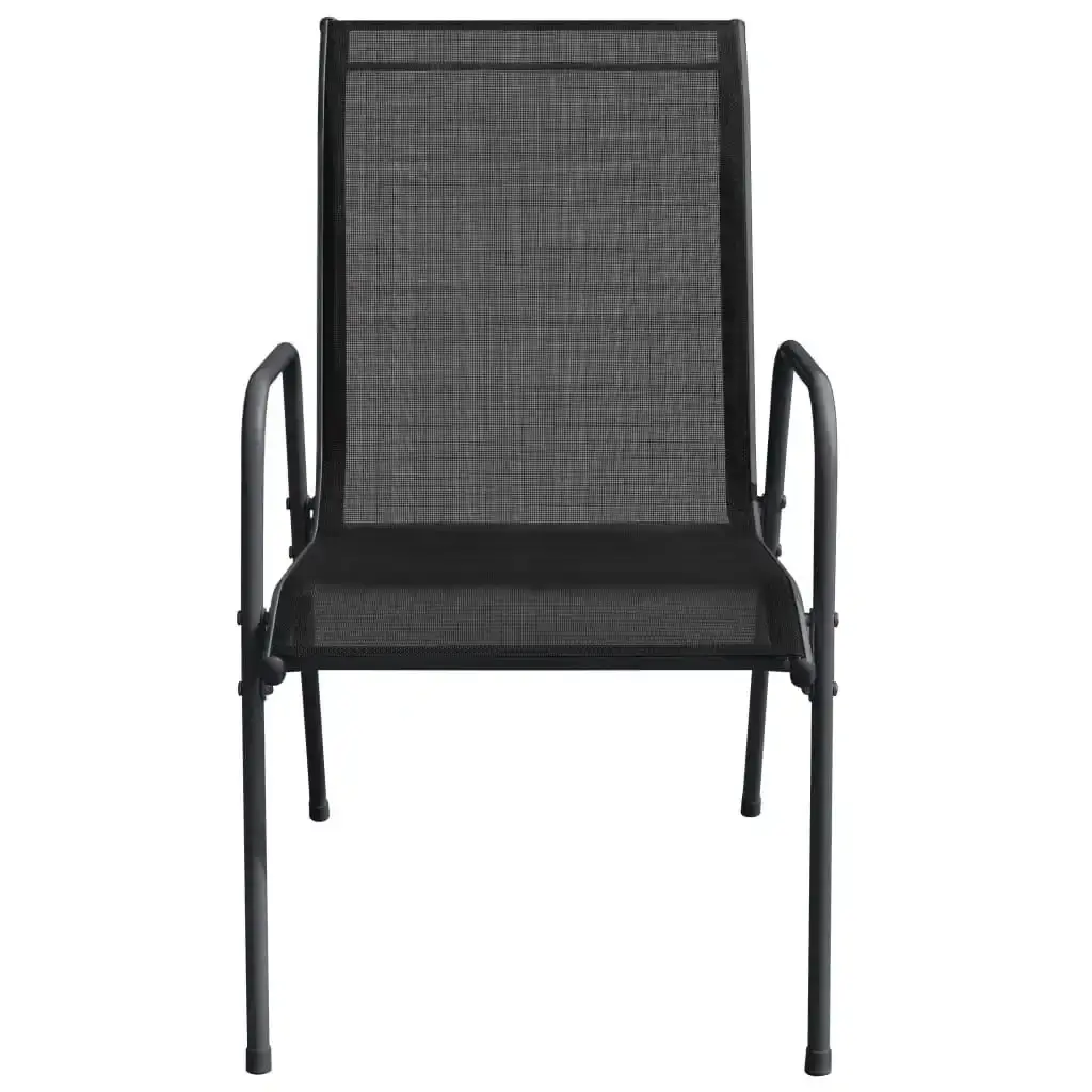 Garden Chairs 6 pcs Steel and Textilene Black 316819