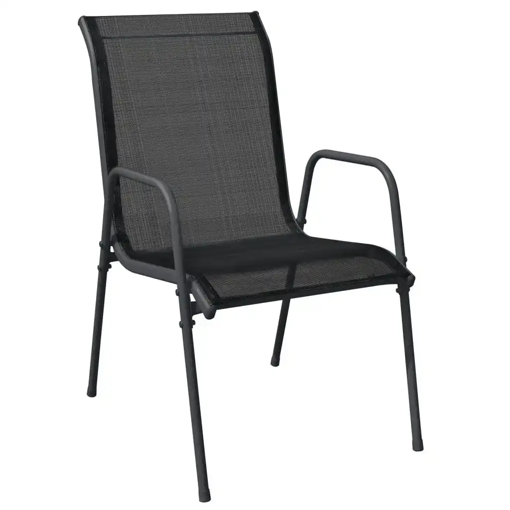 Garden Chairs 6 pcs Steel and Textilene Black 316819