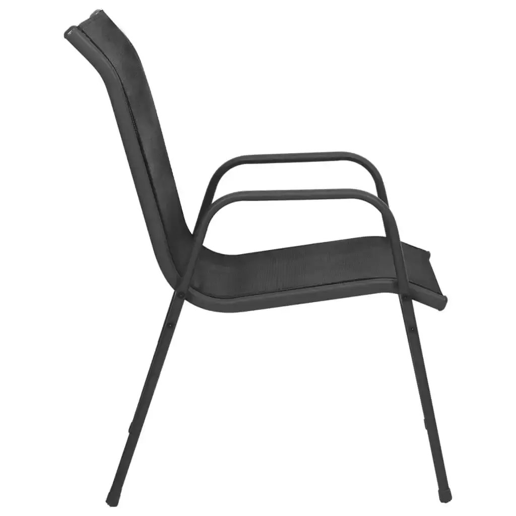 Garden Chairs 6 pcs Steel and Textilene Black 316819