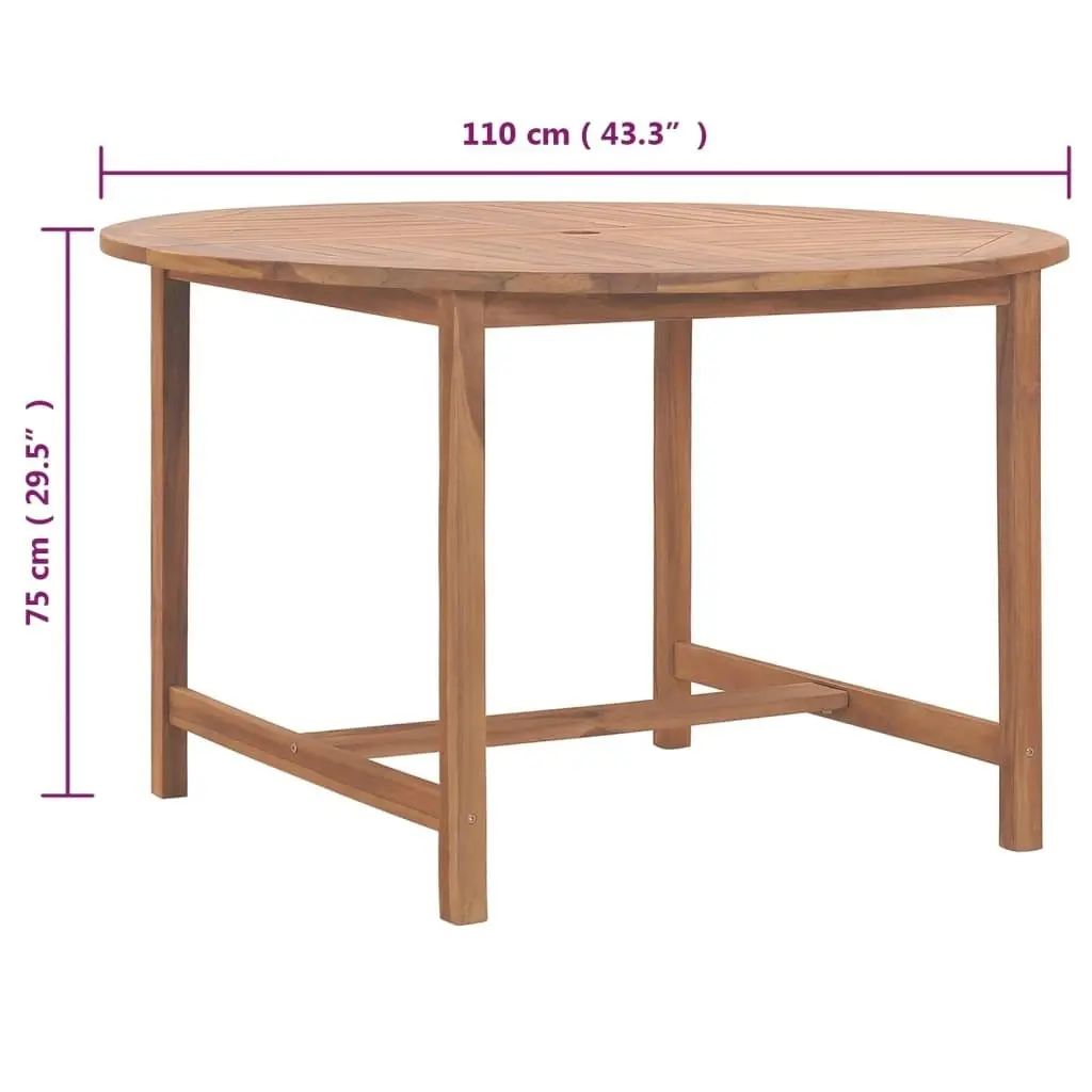 Garden Dining Table ÃƒËœ110x75 cm Solid Wood Teak 318476