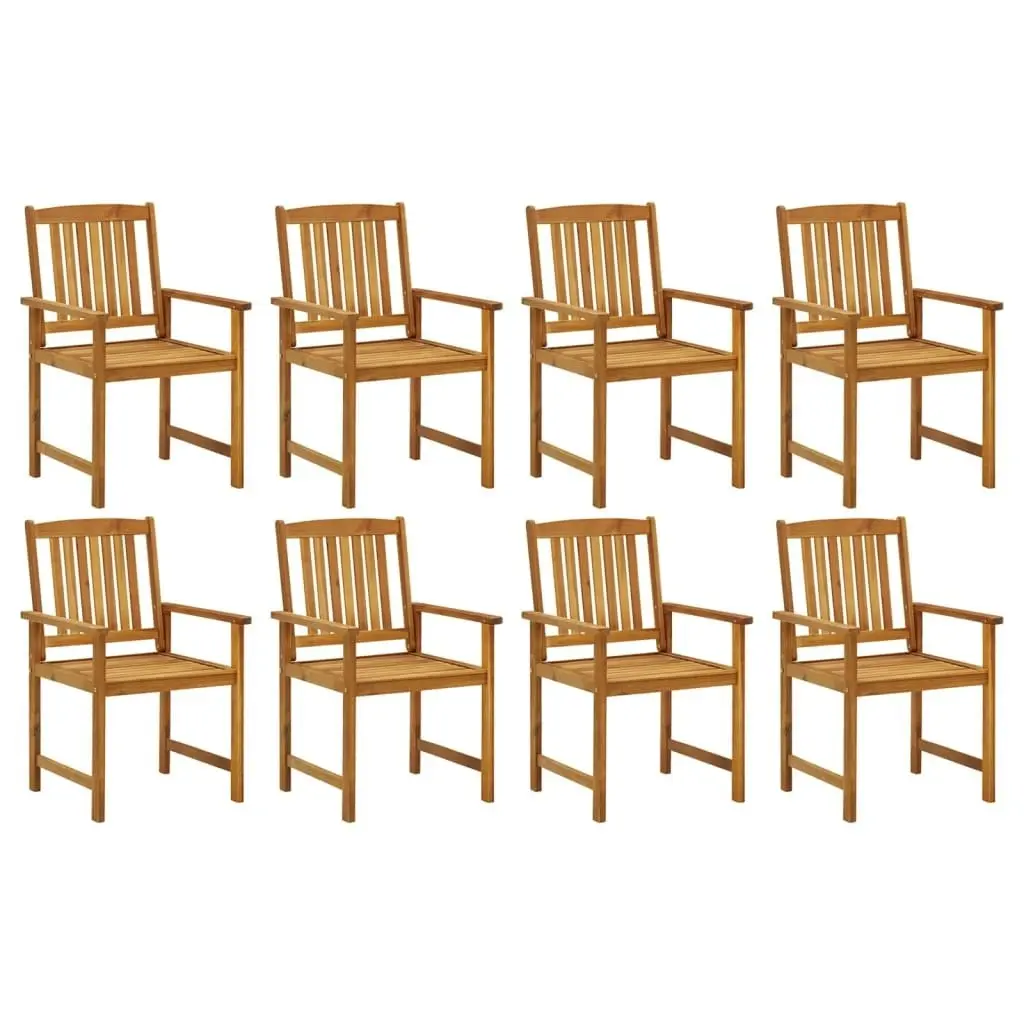 Garden Chairs with Cushions 8 pcs Solid Acacia Wood 3078167