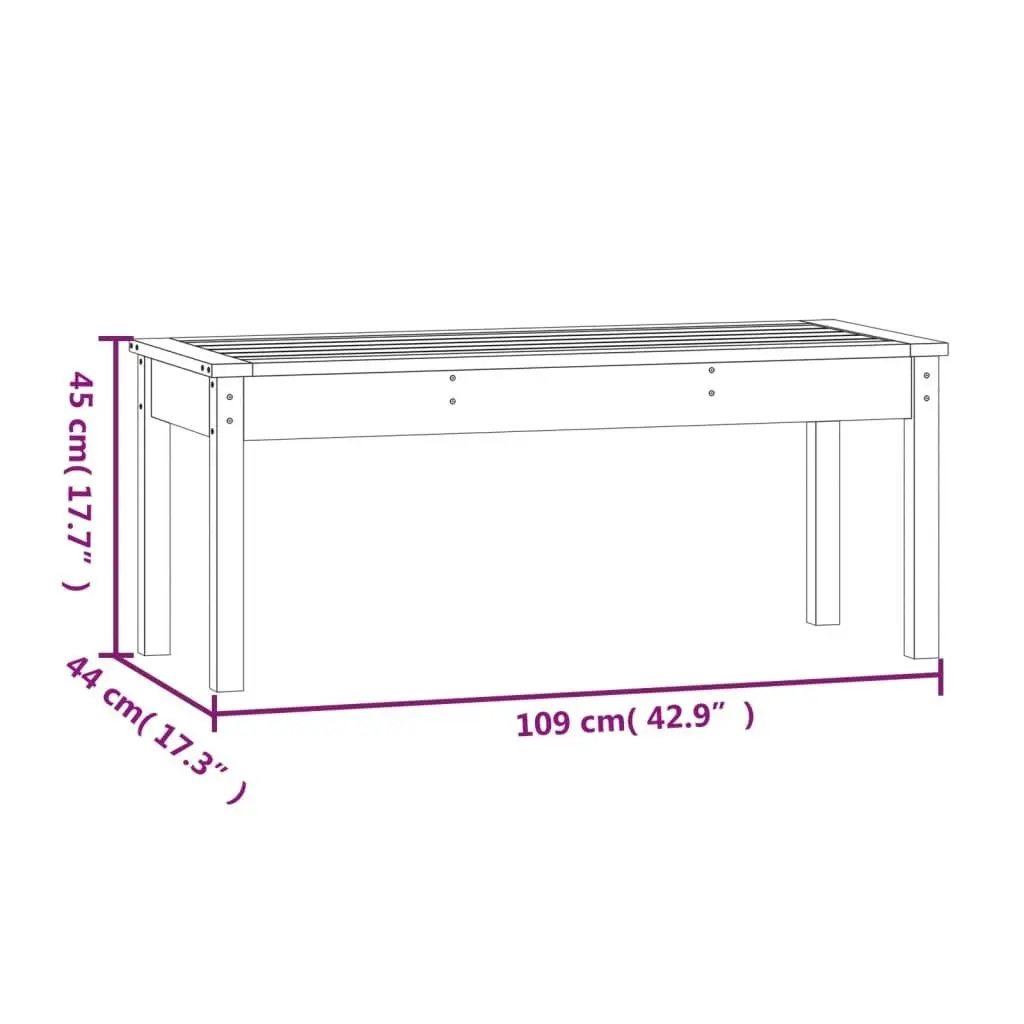 Garden Bench Grey 109x44x45 cm Solid Wood Pine 824006