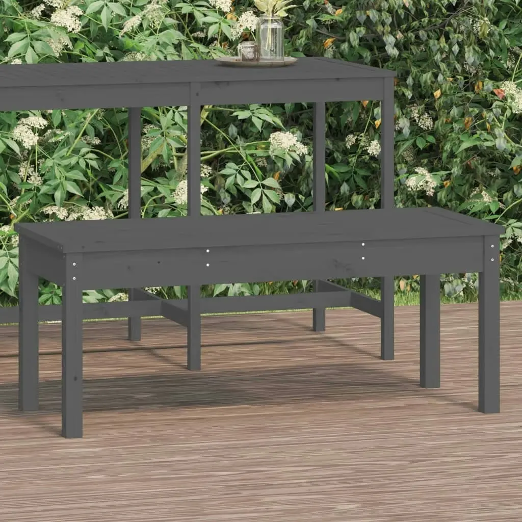 Garden Bench Grey 109x44x45 cm Solid Wood Pine 824006