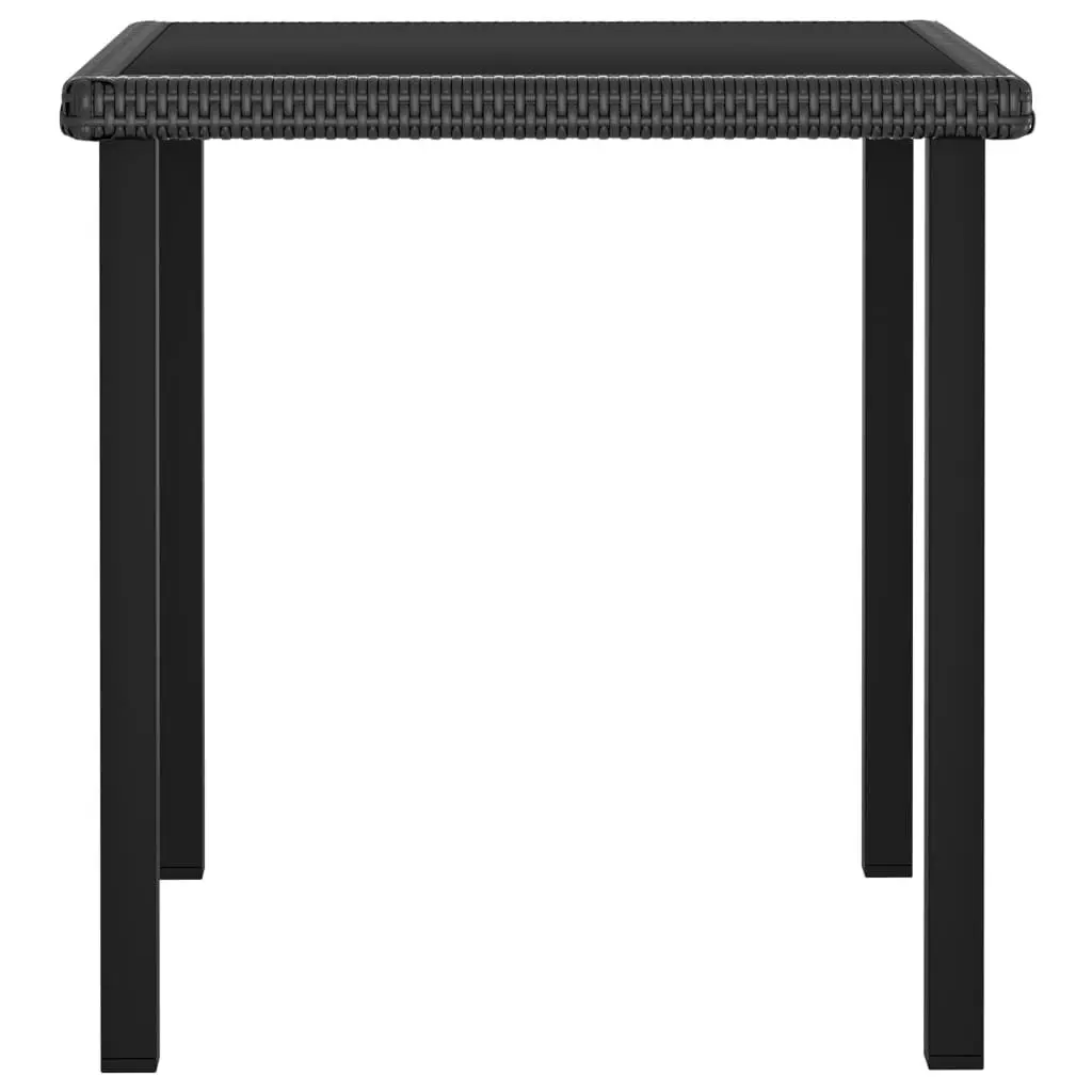 Garden Dining Table Black 70x70x73 cm Poly Rattan 315114