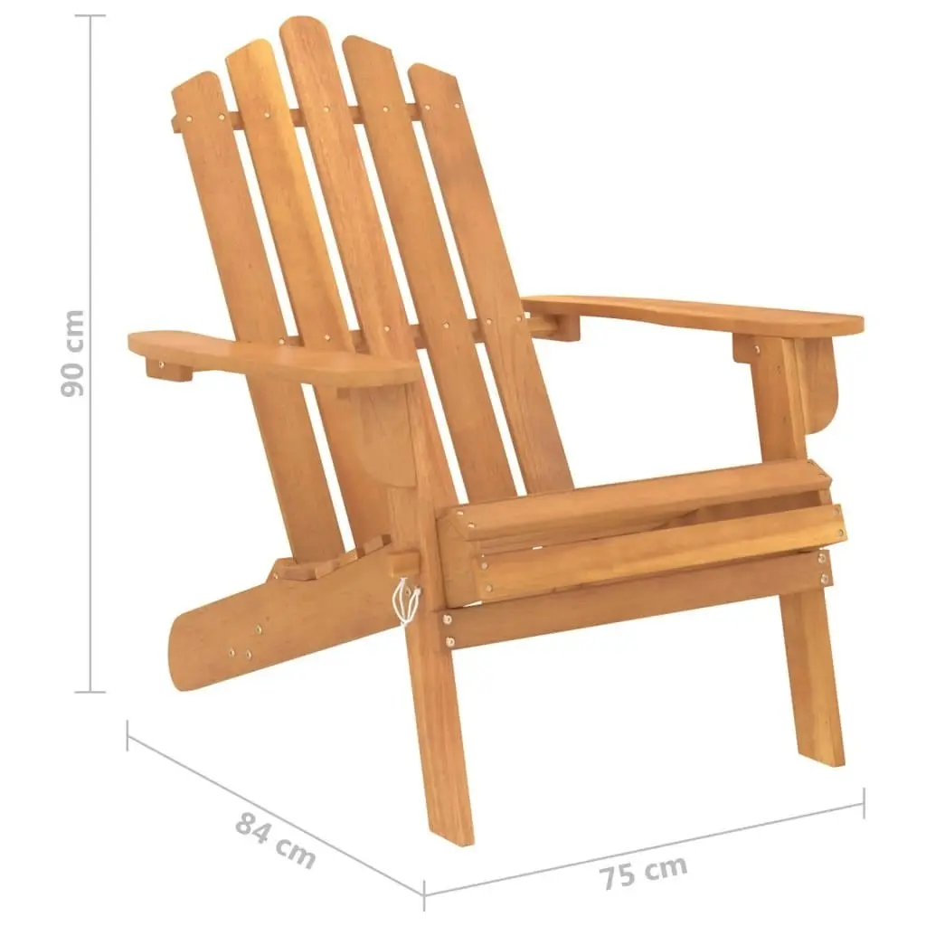 Garden Adirondack Chair with Footrest Solid Acacia Wood 316831