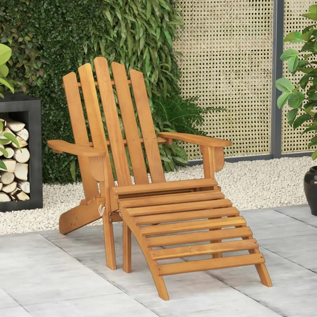 Garden Adirondack Chair with Footrest Solid Acacia Wood 316831