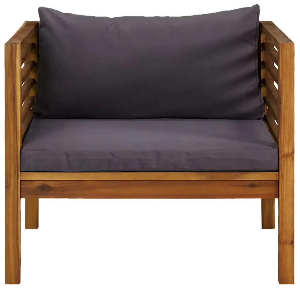 Garden Chair with Dark Grey Cushions Solid Acacia Wood 316293