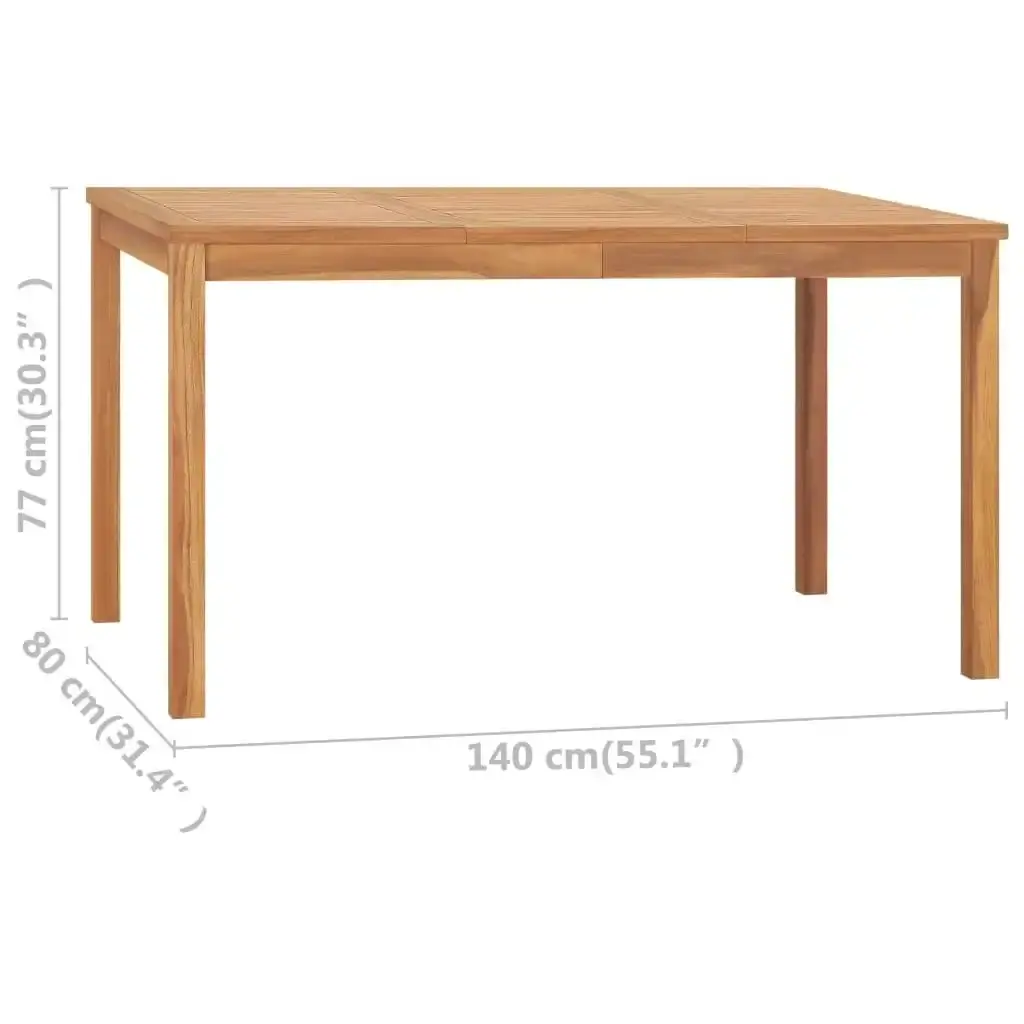 Garden Dining Table 140x80x77 cm Solid Teak Wood 315619