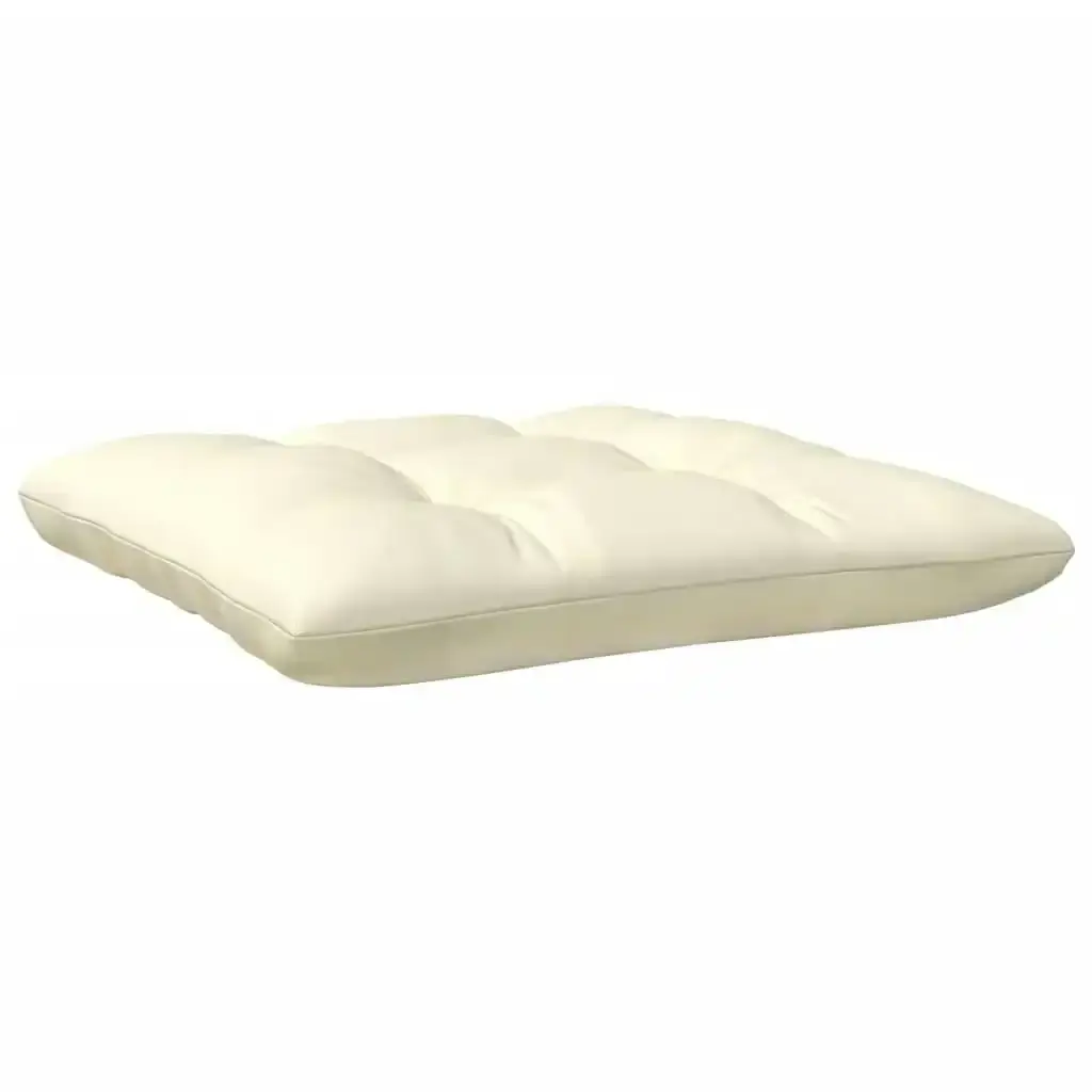 Garden Footstool with Cream Cushion Solid Pinewood 806640