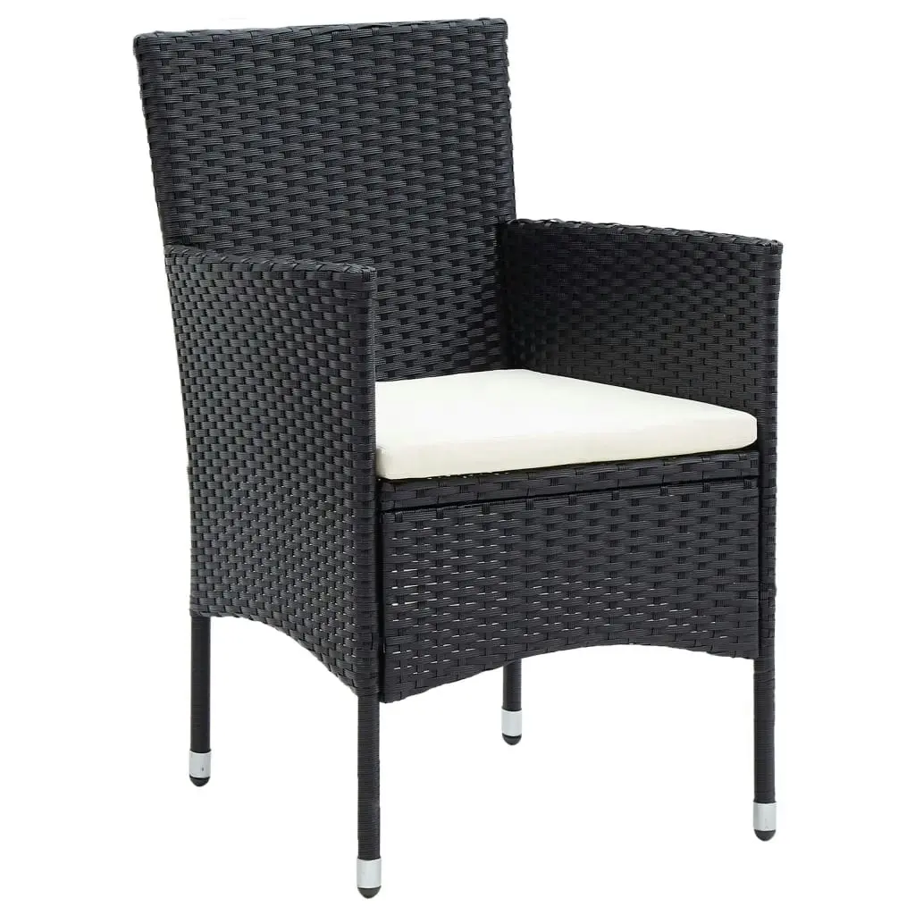 Garden Dining Chairs 4 pcs Poly Rattan Black 310562