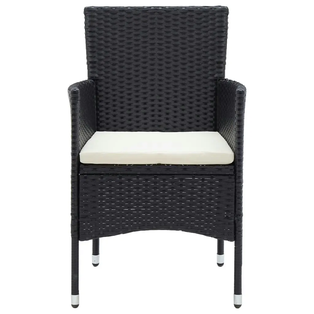 Garden Dining Chairs 4 pcs Poly Rattan Black 310562